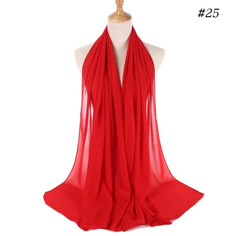 Plain Chiffon Scarf Red