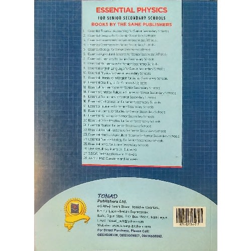 Essential Physics For Senior Secondary Schools