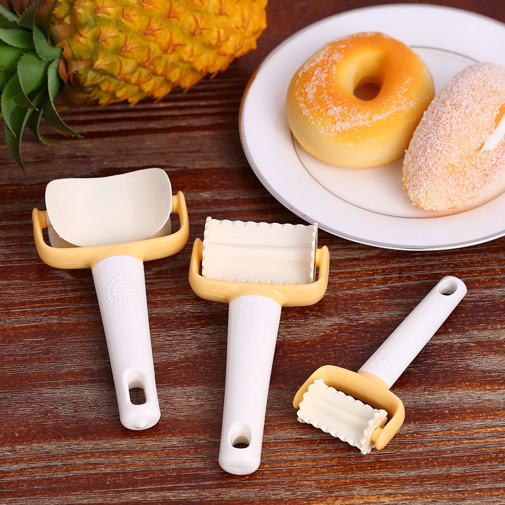 3pcs/set Rolling Cookie Cutters Rolling Round Cutter Square