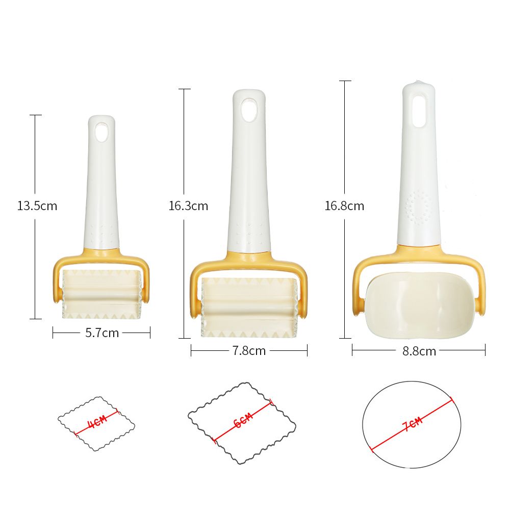 3pcs/set Rolling Cookie Cutters Rolling Round Cutter Square