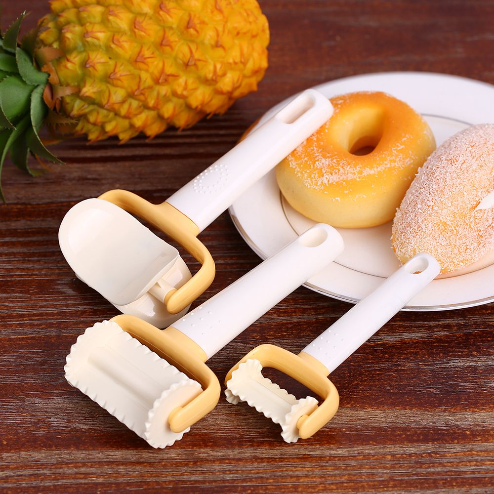 3pcs/set Rolling Cookie Cutters Rolling Round Cutter Square