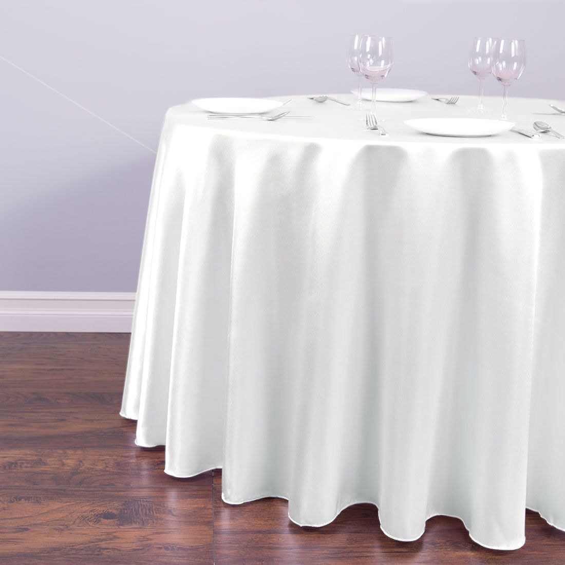 Round Tablecloth Satin Table Cloth Christmas Tablecloths Table Cover Table Overlay For Wedding Party Banquet Decor White