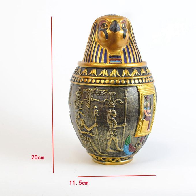 2x Pet  Urn Ancient Egyptian Cold Cast Resin Canopic Jar Pet Loss