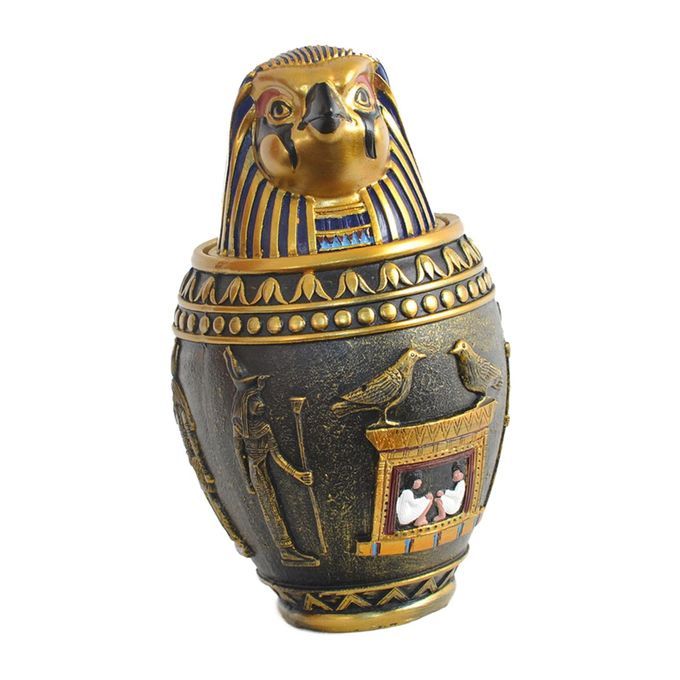 2x Pet  Urn Ancient Egyptian Cold Cast Resin Canopic Jar Pet Loss