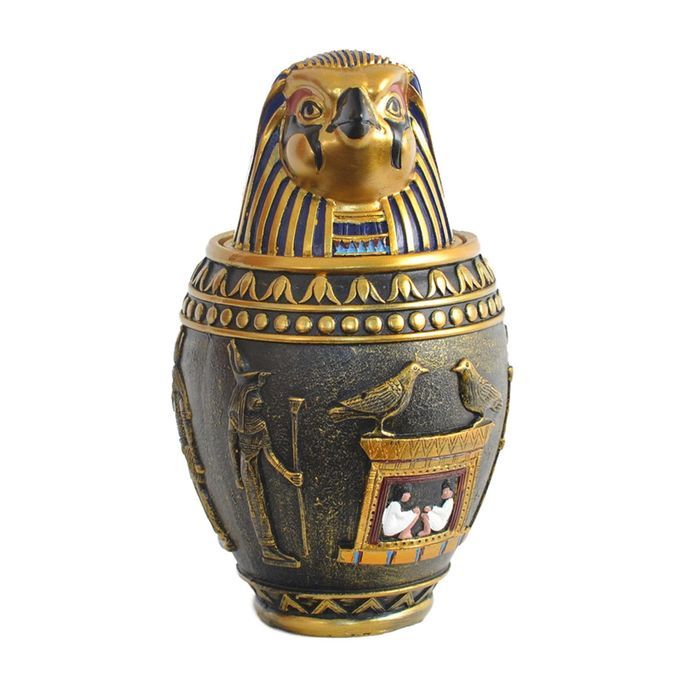 2x Pet  Urn Ancient Egyptian Cold Cast Resin Canopic Jar Pet Loss