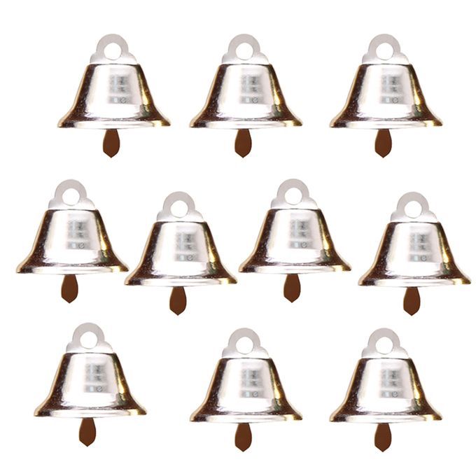 10Pcs Christmas Tree Hanging Bells Jingle Pendant-Silver