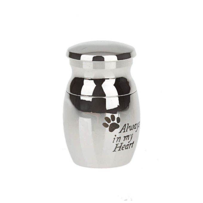 Always In My Heart Silver Jar Urn Keepsake For  Cremation Ash