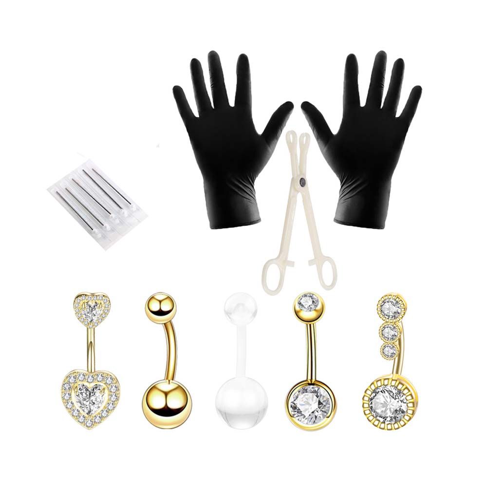 13 Pcs Belly Button Rings Jewelry Body Jewelry Piercing Kit