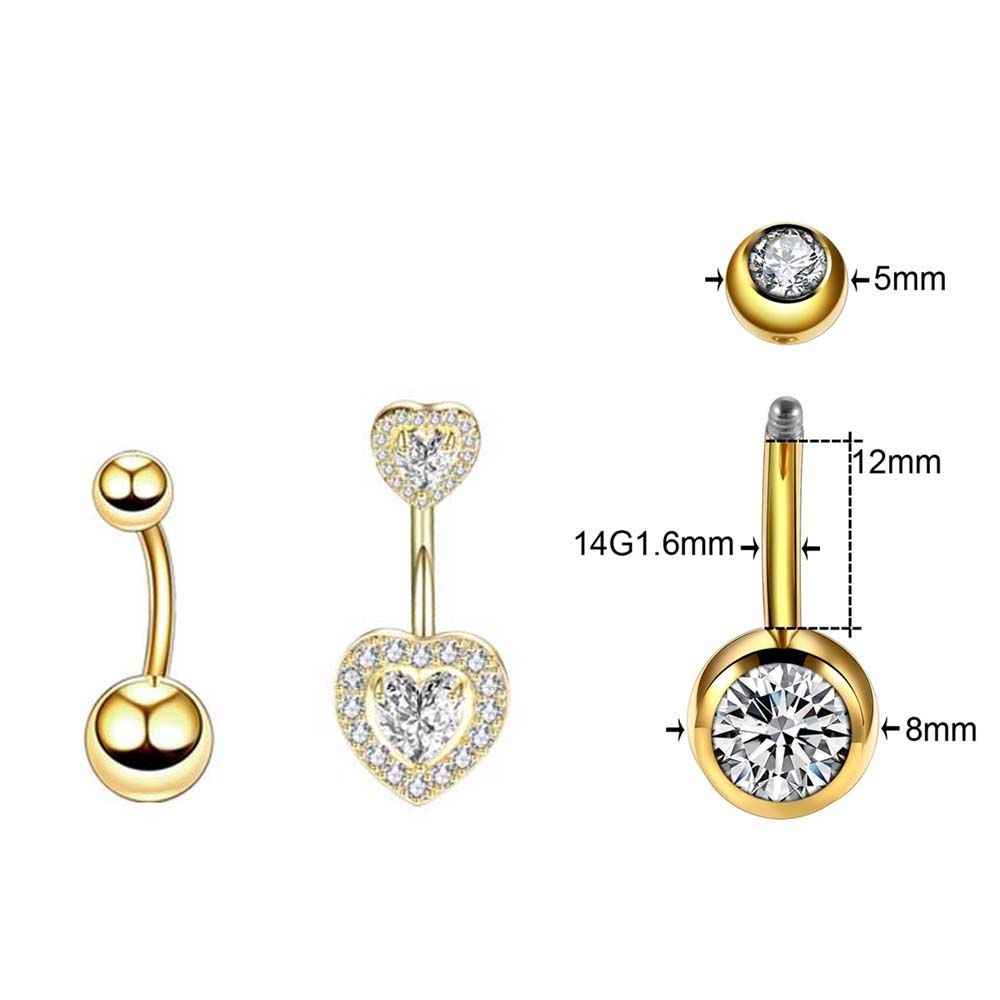 13 Pcs Belly Button Rings Jewelry Body Jewelry Piercing Kit