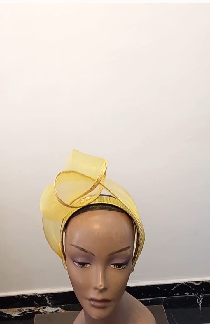 Gold Crinoline Tiara Fascinator