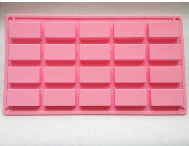 20 Holes Rectangular Muffin Cake Pan Soap Silicone Mould,