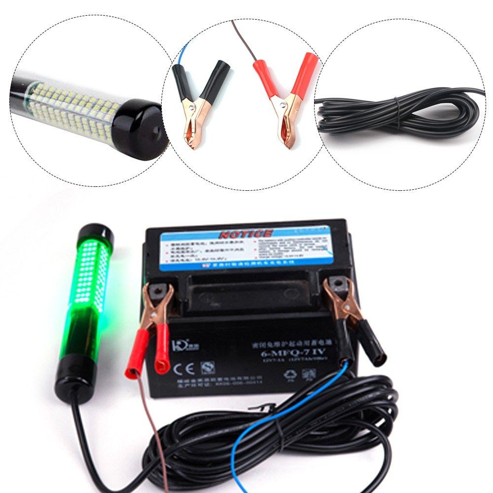 10W 180 LEDs Underwater Fishing Light Fish Finder Lamp 12V