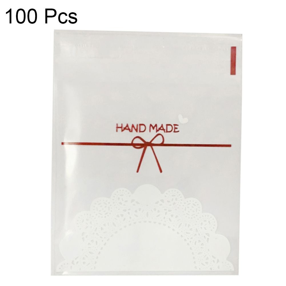 100Pcs Self-adhesive Transparent Cookie Packaging Bag-