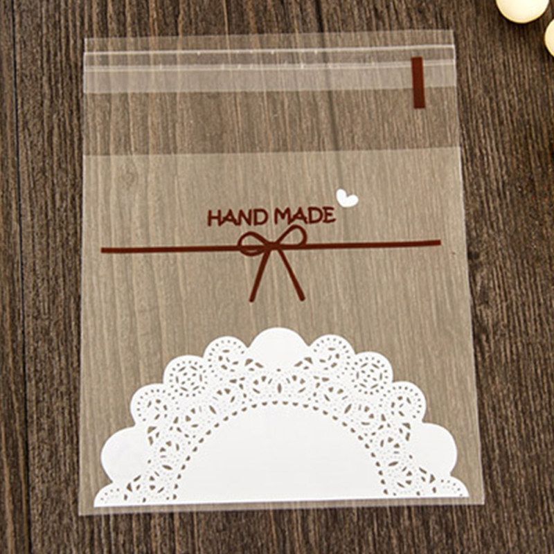 100Pcs Self-adhesive Transparent Cookie Packaging Bag-