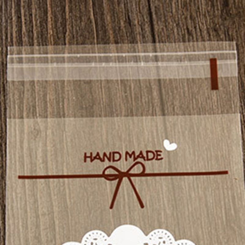 100Pcs Self-adhesive Transparent Cookie Packaging Bag-