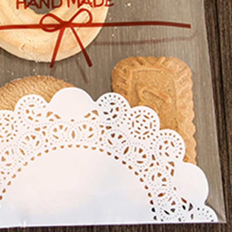 100Pcs Self-adhesive Transparent Cookie Packaging Bag-