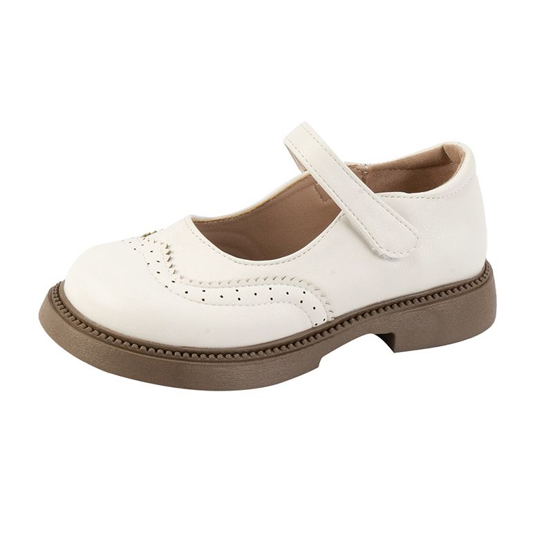 Girls Shoes Flat Leather Princess Shoes Children School Travel Slip Ons Velcro Comfy
