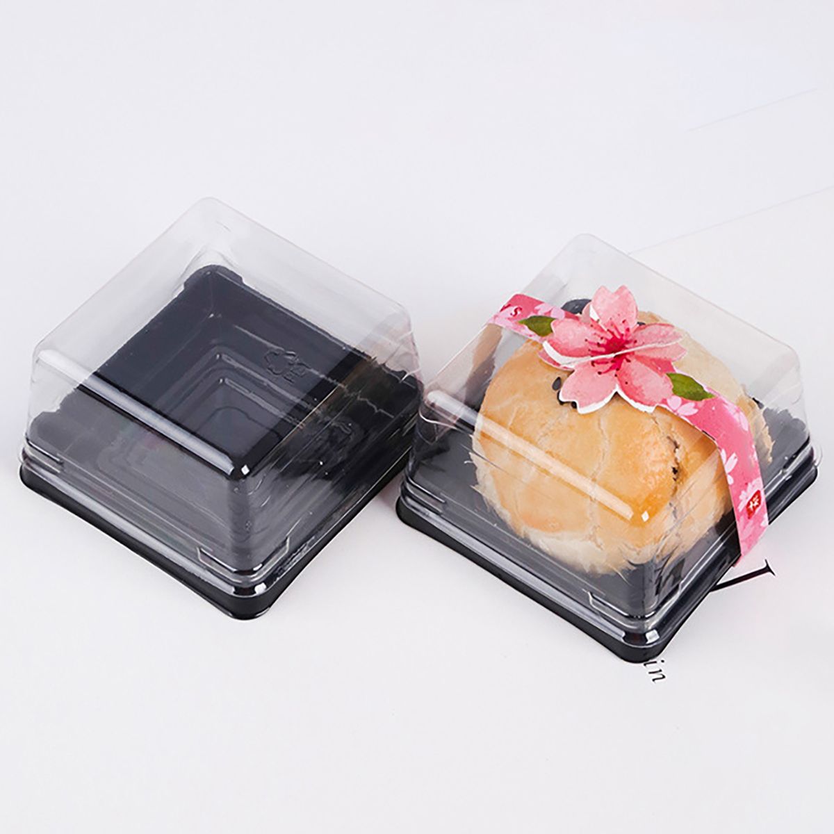50Pcs Moon Cake Box Easy To Carry Cake Box Black