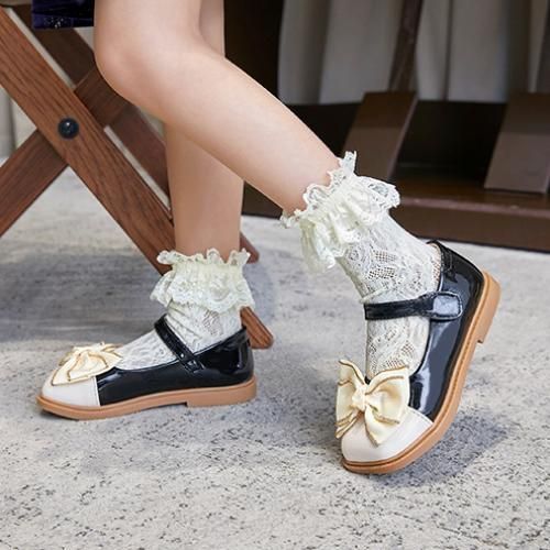 Girls Fashion Bow Princess Shoes Girls Flat Casual Shoes