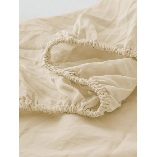 Fitted Sheet Mattress Protector -cream