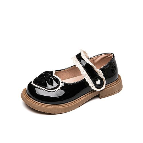 Girls' Casual Leather Upper Casual Performance Shoes-Black