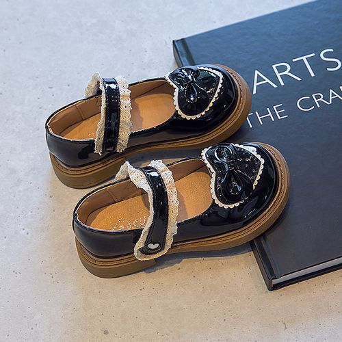 Girls' Casual Leather Upper Casual Performance Shoes-Black