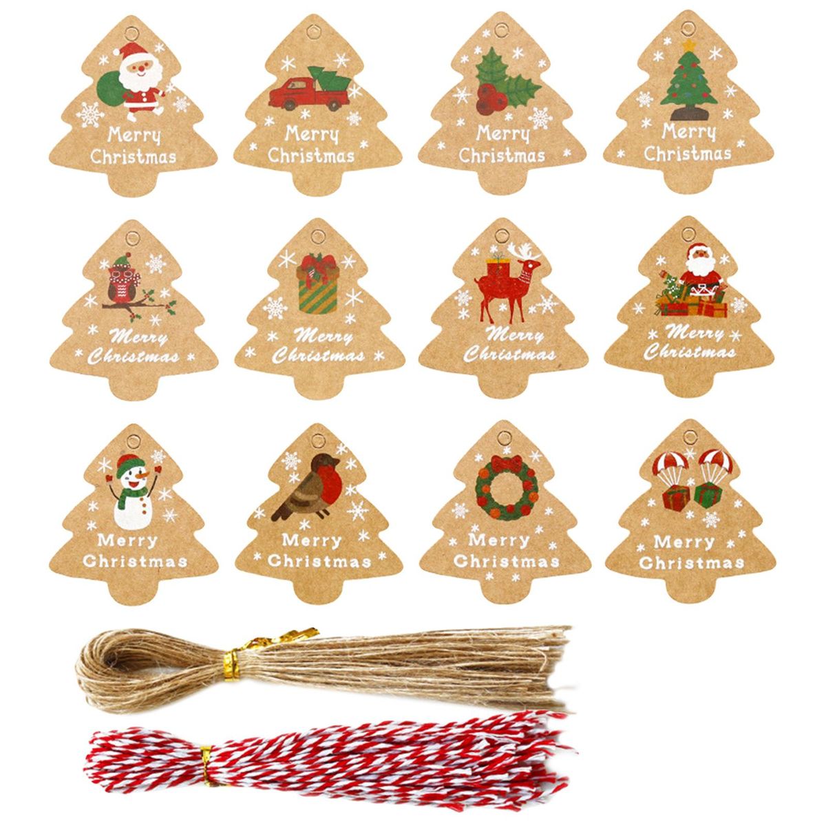Christmas Stickers Party Ornament Shaped Gift Package Tags