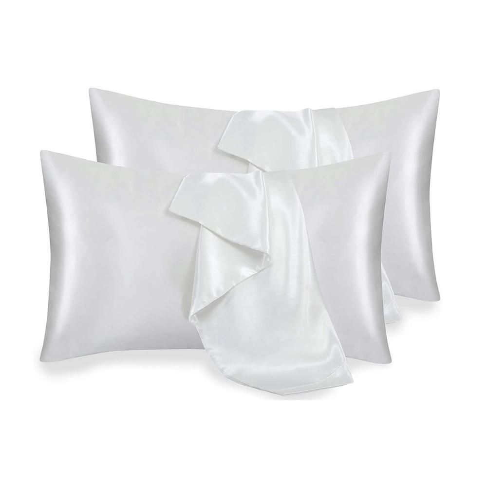 for Hair and Silk Pillowcase White Soft Pillow Cases 4 Pack