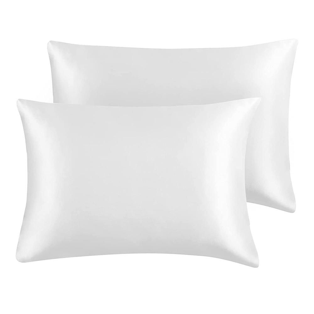 for Hair and Silk Pillowcase White Soft Pillow Cases 4 Pack