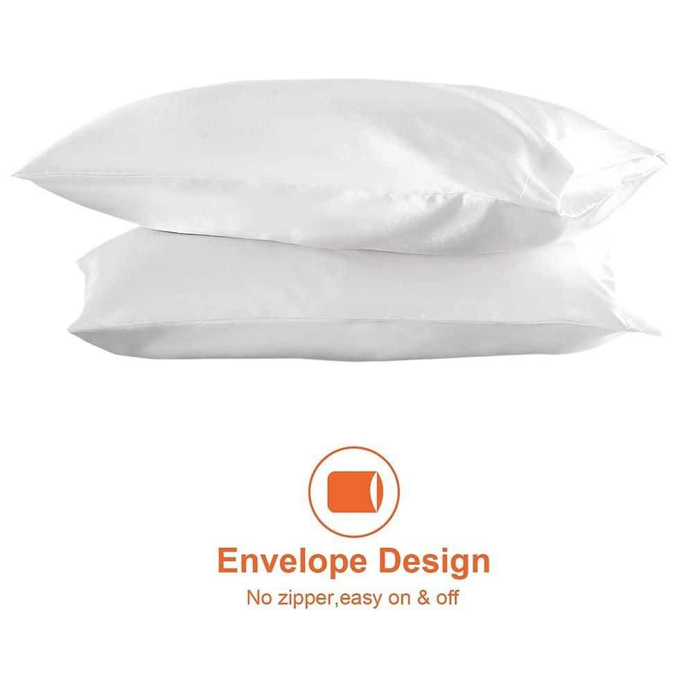 for Hair and Silk Pillowcase White Soft Pillow Cases 4 Pack