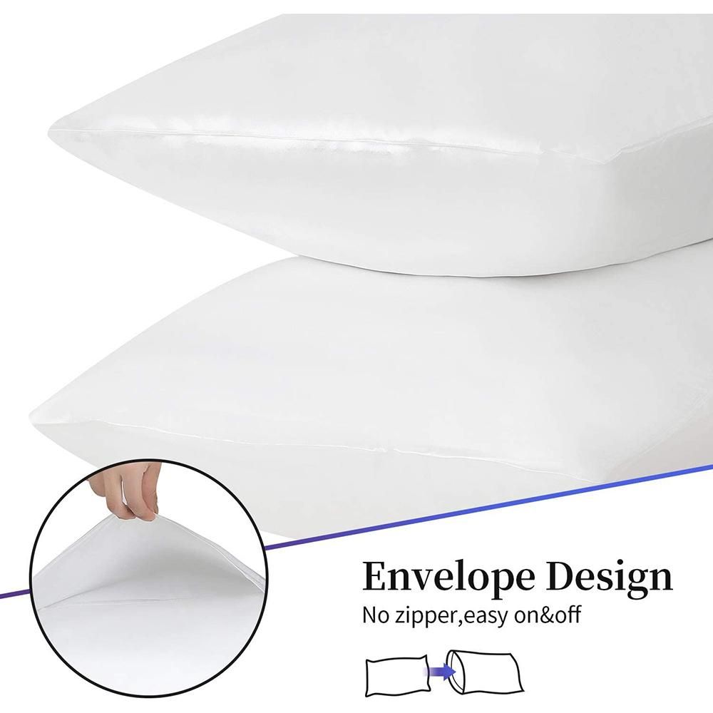 for Hair and Silk Pillowcase White Soft Pillow Cases 4 Pack