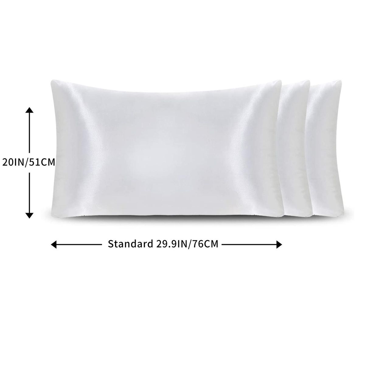 for Hair and Silk Pillowcase White Soft Pillow Cases 4 Pack