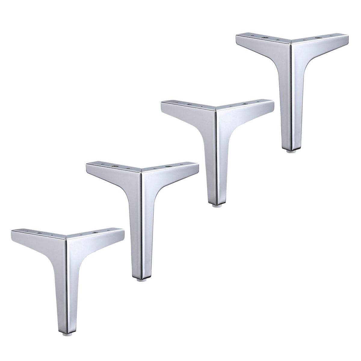 4 X Iron Metal Furniture Legs Sofa Feet Chair Cabinet 10cm Silver