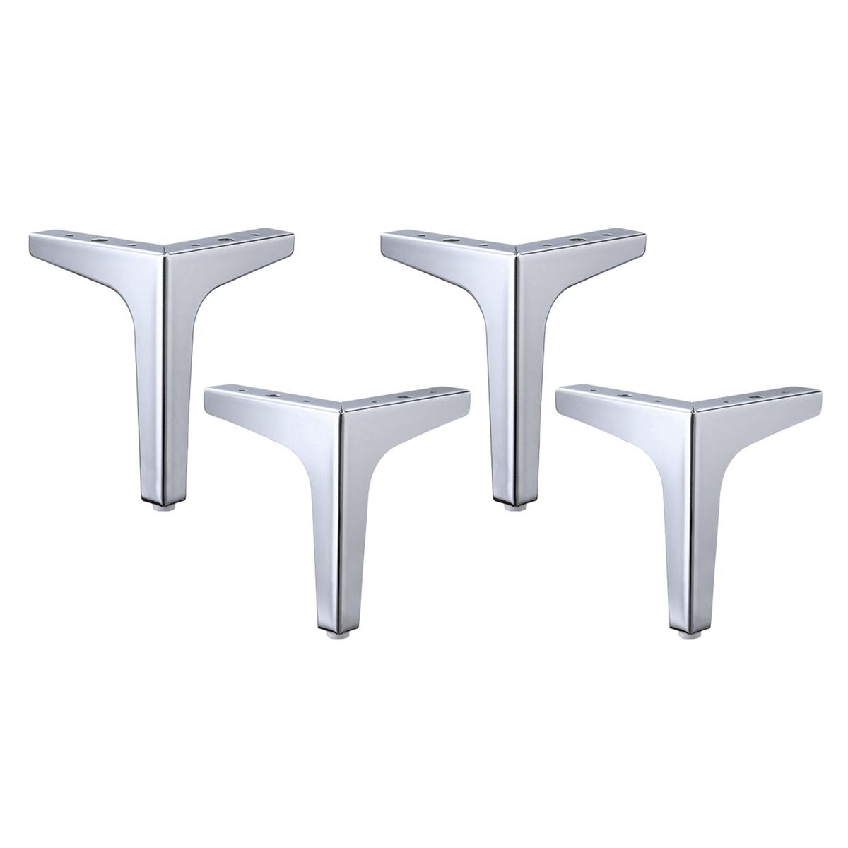 4 X Iron Metal Furniture Legs Sofa Feet Chair Cabinet 10cm Silver
