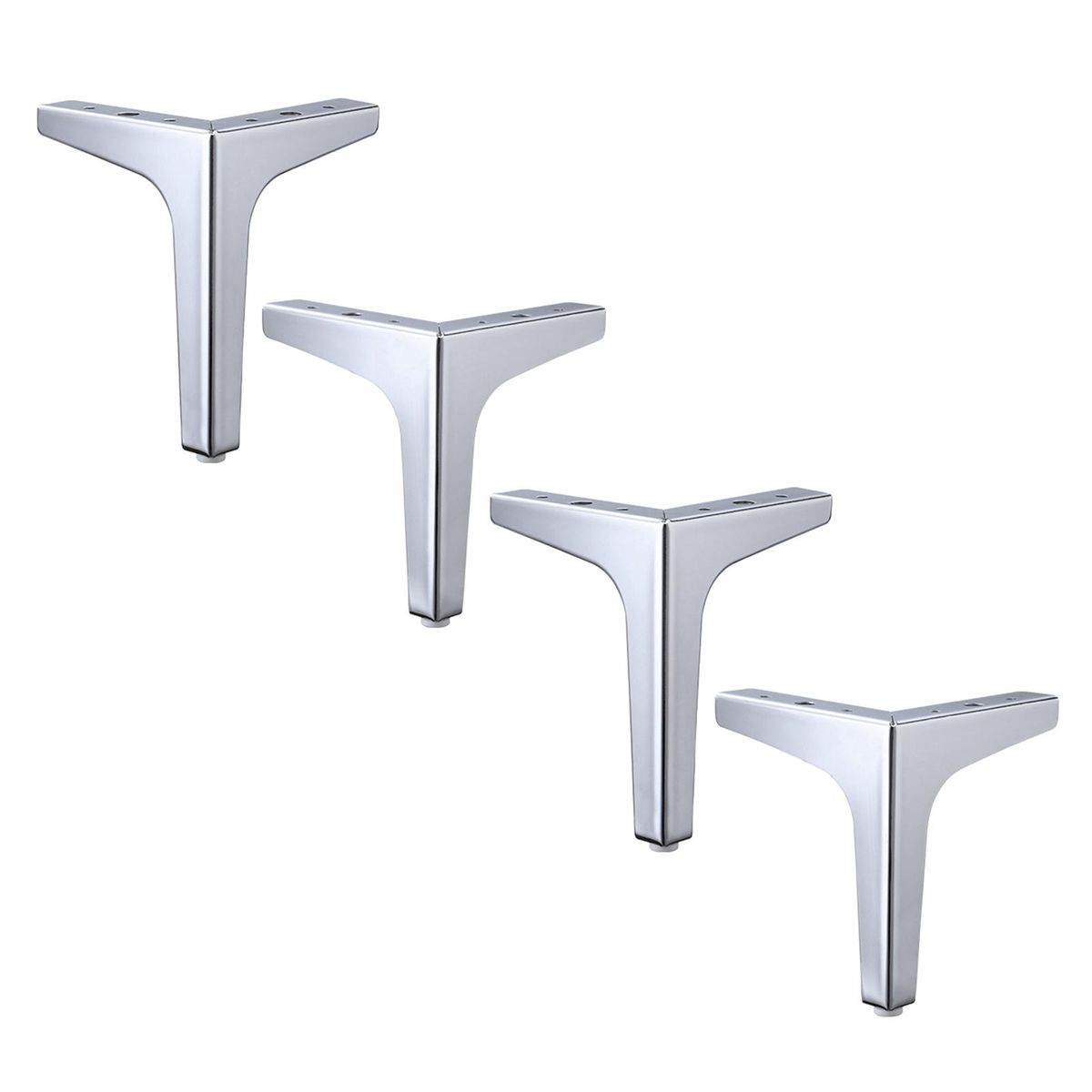 4 X Iron Metal Furniture Legs Sofa Feet Chair Cabinet 10cm Silver