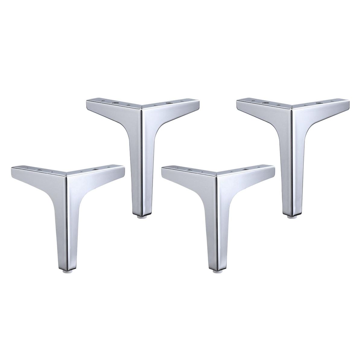 4 X Iron Metal Furniture Legs Sofa Feet Chair Cabinet 10cm Silver