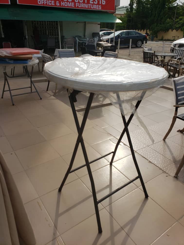 White Round Folding Table