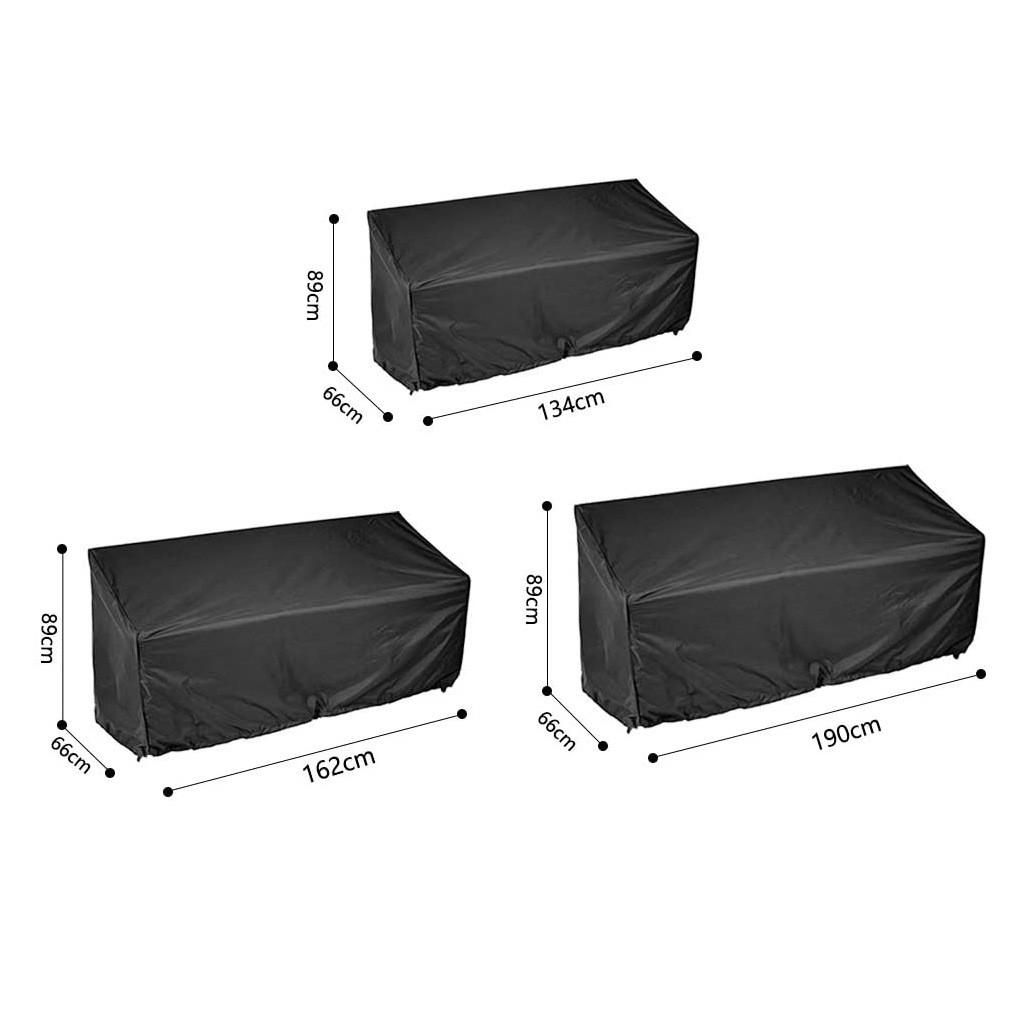 Cross-border hot sale outdoor bench dust cover outdoor furniture cover BENCHES SEAT RAIN COVER black 2 seats 134x66x89cm