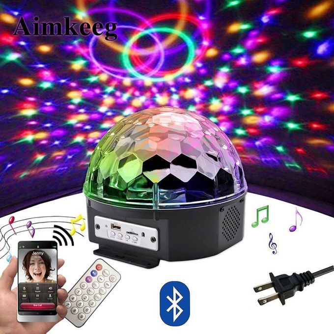 9 Color LED Bluetooth Speaker Disco Ball Light With Mp3 Player Prom Laser Party Light 18W DJ Stage Light Laser Projection Lamp