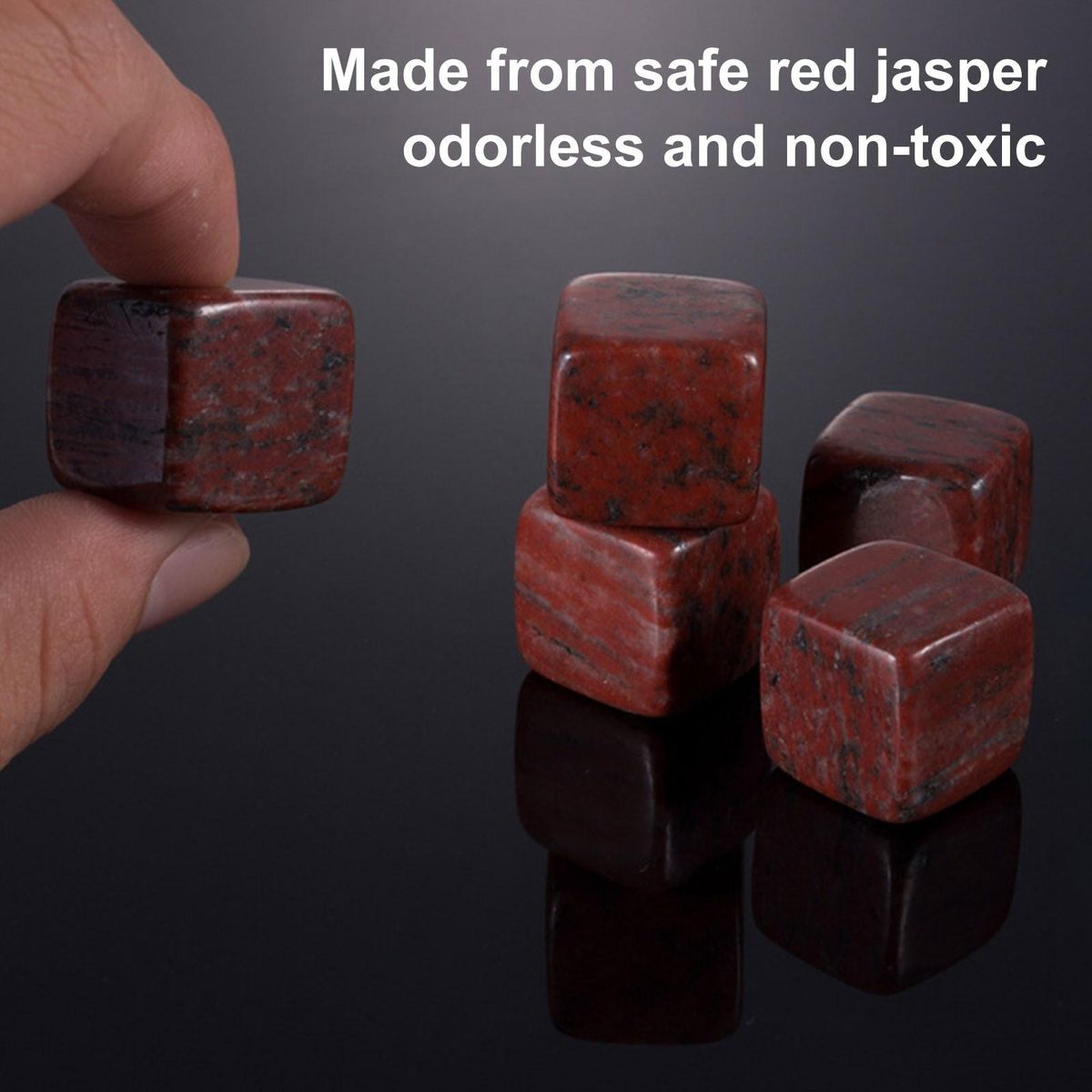 9PCS Whiskey Stones Set Chilling Stones Whiskey Ice Stones with Wooden Box and Tongs Chilling Rocks Drinks Cooler Cubes Reusable for Whiskey Wine Beer Juice
