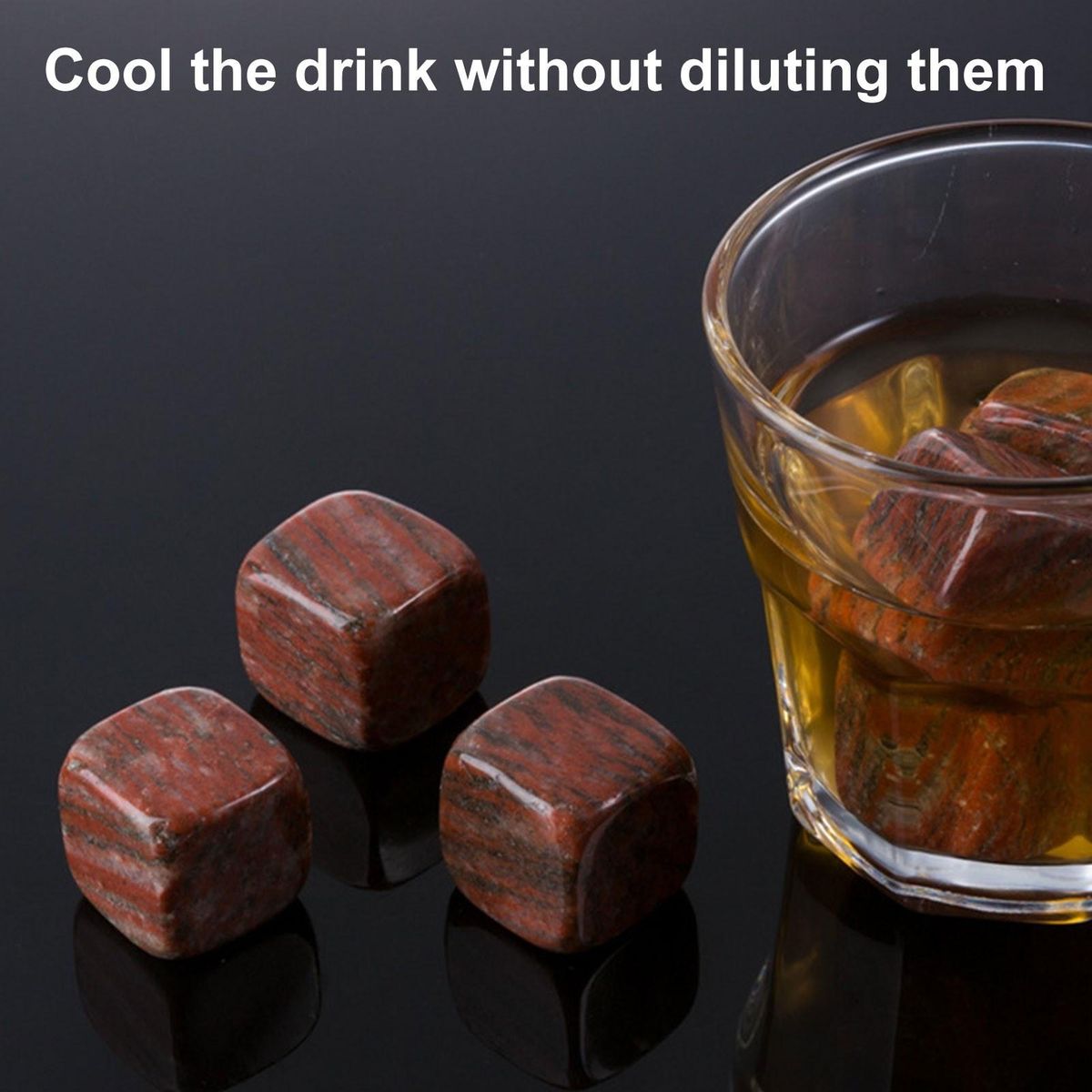 9PCS Whiskey Stones Set Chilling Stones Whiskey Ice Stones with Wooden Box and Tongs Chilling Rocks Drinks Cooler Cubes Reusable for Whiskey Wine Beer Juice