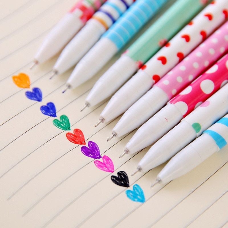 10pcs Kawaii Gel Pencils Set Cute 0.38mm Ink For Stationery