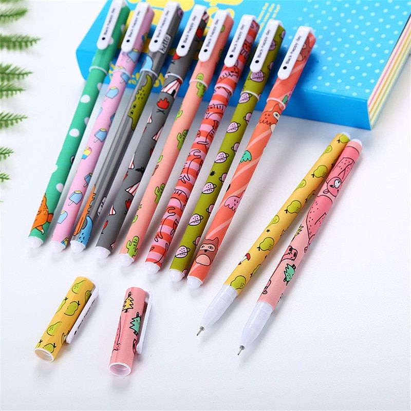 10pcs Kawaii Gel Pencils Set Cute 0.38mm Ink For Stationery