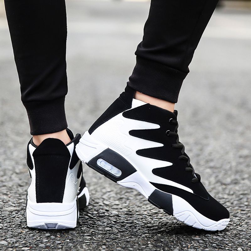Mens Elegant Designer Athletic Ankle Sneakers- Black