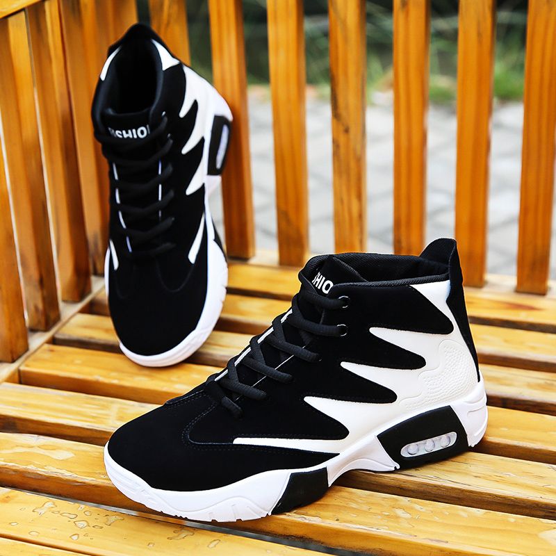 Mens Elegant Designer Athletic Ankle Sneakers- Black