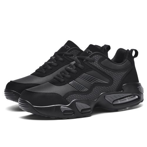 New Arrival High-top Sneakers Men Big Size 38-47 High Quality PU Leather Damping Cushion Sneakers Male Basket Shoes Cool Outdoor Footwear Black