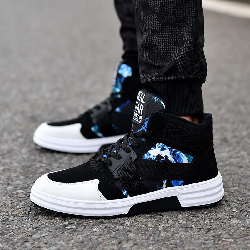 Men's Sneakers Hi-top Hip-hop Skate Shoes Blue