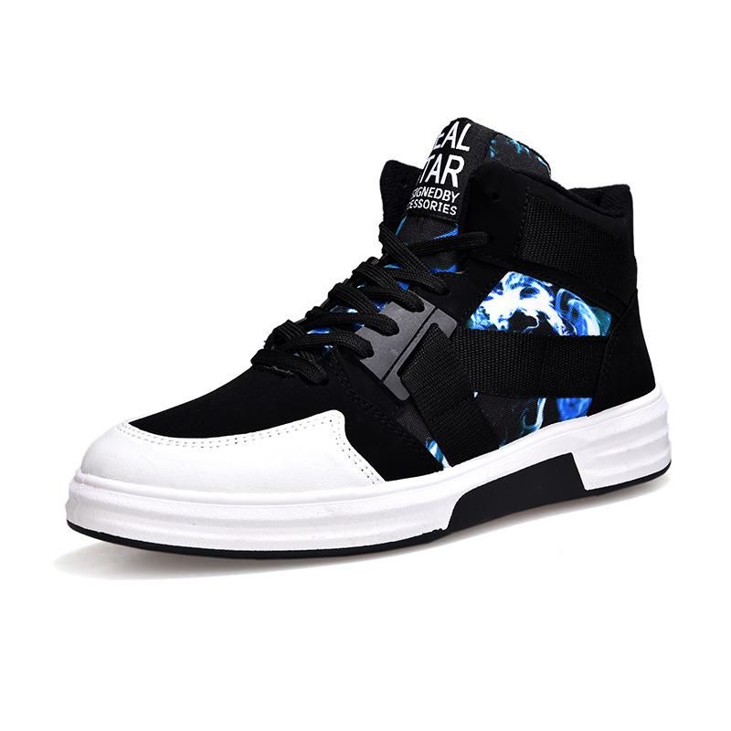 Men's Sneakers Hi-top Hip-hop Skate Shoes Blue
