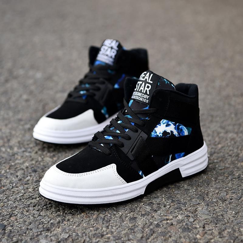 Men's Sneakers Hi-top Hip-hop Skate Shoes Blue