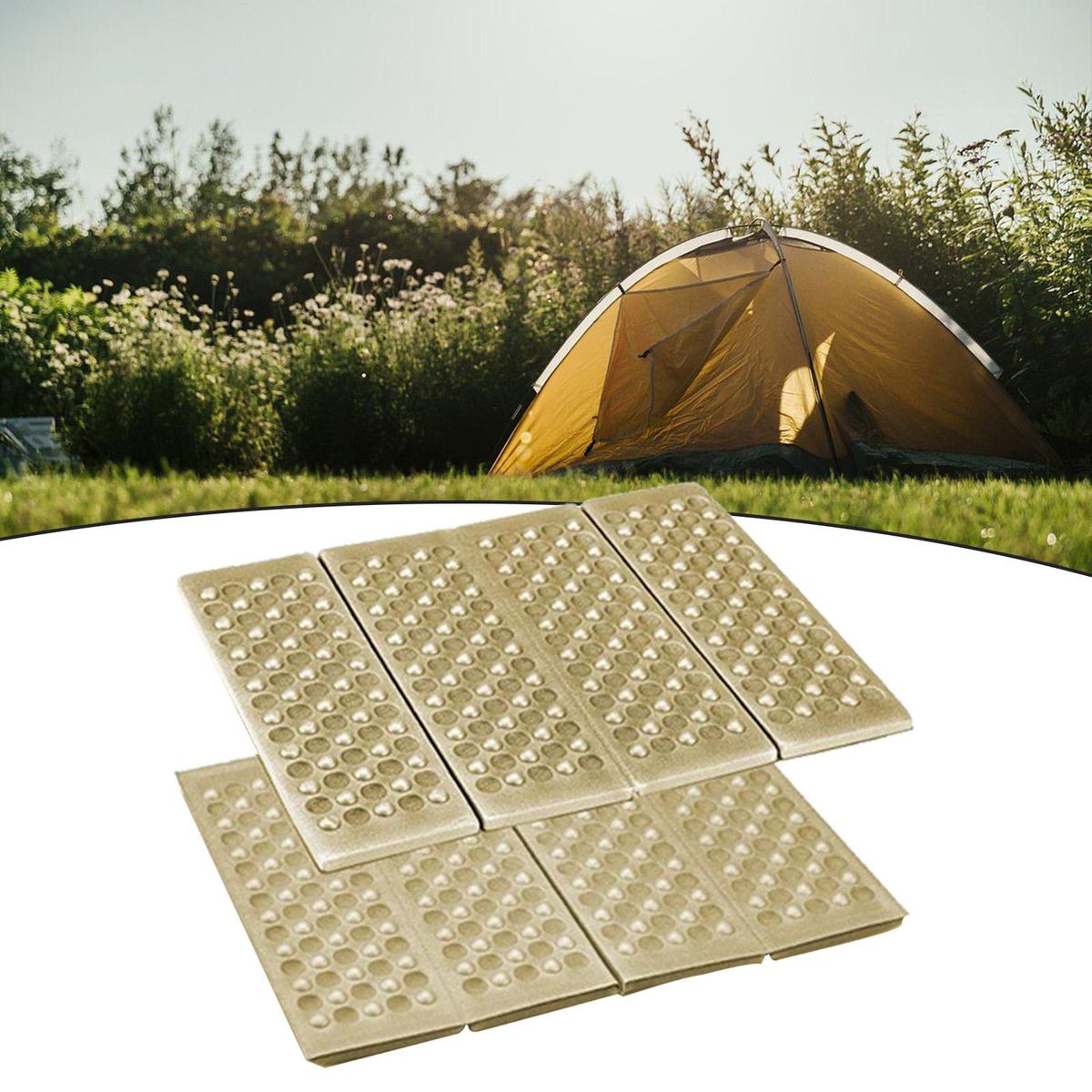 Camping Foam Pad Outdoor Seat Cushion Sitting Mats Blanket Khaki